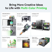 K2 plus Combo 3D Printer, Multi-Color 3D Printer with CFS, 600Mm/S Max High-Speed, Fully Assembled Auto Leveling and Dual AI Camera, 350X350X350Mm Large Print Volume (K2 plus Combo)