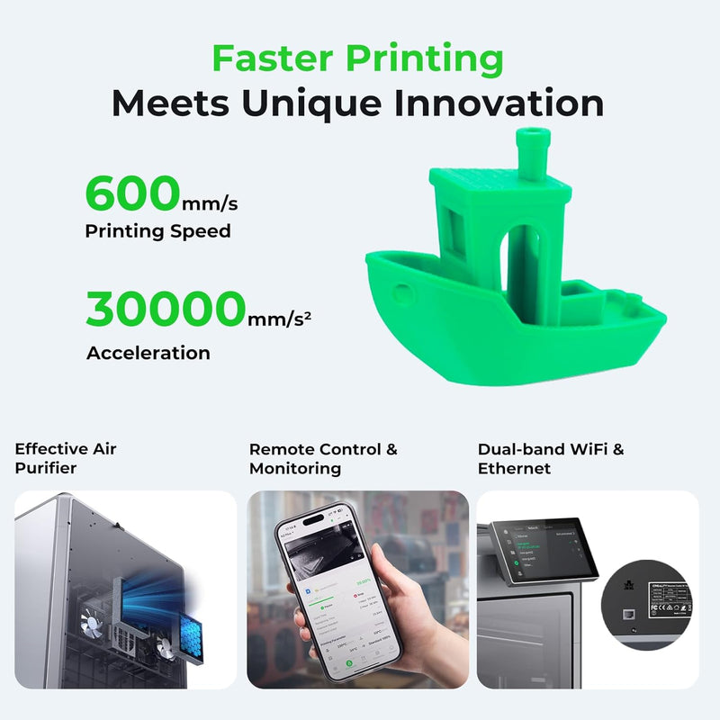 K2 plus Combo 3D Printer, Multi-Color 3D Printer with CFS, 600Mm/S Max High-Speed, Fully Assembled Auto Leveling and Dual AI Camera, 350X350X350Mm Large Print Volume (K2 plus Combo)